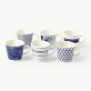 Mokken Pacific blauw van porselein, set van 6