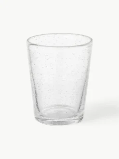 Mondgeblazen Bubble waterglazen met decoratieve luchtbellen, 4 stuks