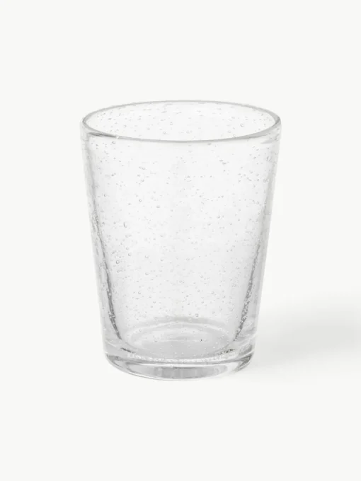 Mondgeblazen Bubble waterglazen met decoratieve luchtbellen, 4 stuks