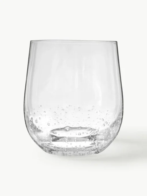 Mondgeblazen Bubble waterglazen met decoratieve luchtbellen, 4 stuks