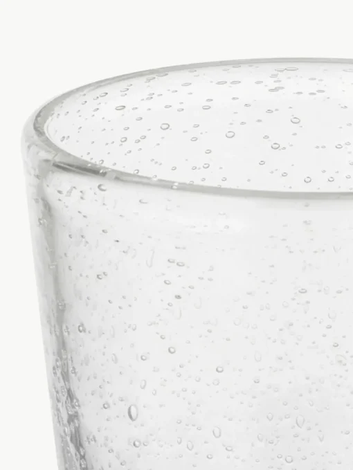 Mondgeblazen Bubble waterglazen met decoratieve luchtbellen, 4 stuks
