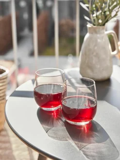 Mondgeblazen Bubble waterglazen met decoratieve luchtbellen, 4 stuks