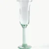Mondgeblazen champagneglazen Corsica, 6 stuks