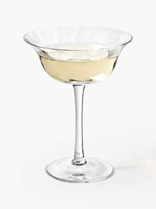 Mondgeblazen champagneglazen Swirl, 4 stuks