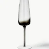 Mondgeblazen champagneglazen Smoke met kleurverloop, 4 stuks
