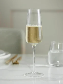 Mondgeblazen champagneglazen Ellery, 4 stuks