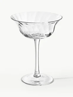 Mondgeblazen champagneglazen Swirl, 4 stuks