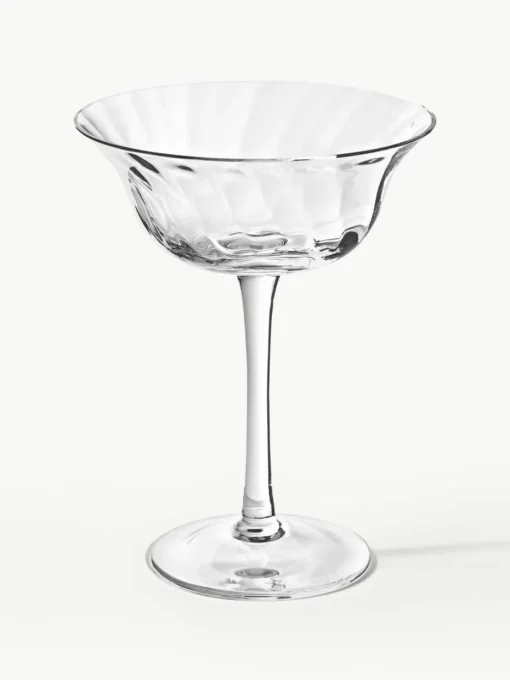 Mondgeblazen champagneglazen Swirl, 4 stuks