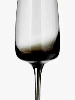 Mondgeblazen champagneglazen Smoke met kleurverloop, 4 stuks