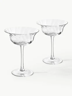 Mondgeblazen champagneglazen Swirl, 4 stuks