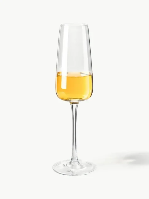 Mondgeblazen champagneglazen Ellery, 4 stuks