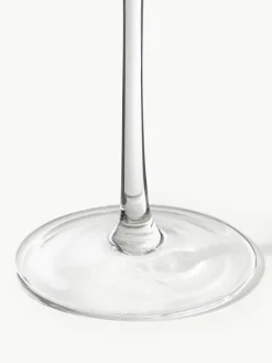 Mondgeblazen champagneglazen Aleo met goudkleurige rand, 4 stuks