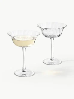 Mondgeblazen champagneglazen Swirl, 4 stuks