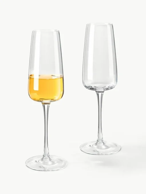 Mondgeblazen champagneglazen Ellery, 4 stuks