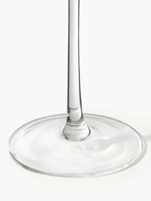 Mondgeblazen champagneglazen Aleo met goudkleurige rand, 4 stuks