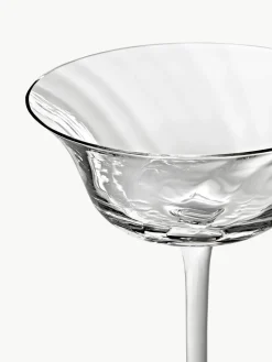 Mondgeblazen champagneglazen Swirl, 4 stuks