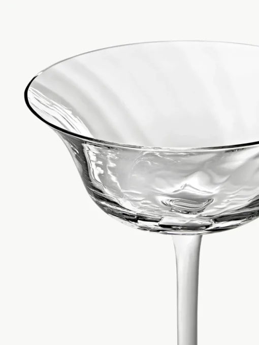 Mondgeblazen champagneglazen Swirl, 4 stuks