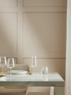 Mondgeblazen champagneglazen Ellery, 4 stuks
