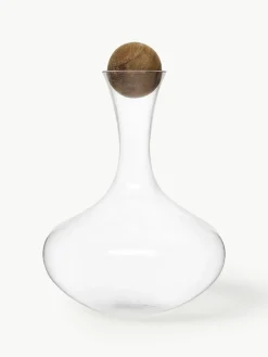 Mondgeblazen decanter Eden met houten dop, 2 L