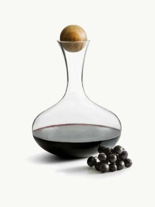 Mondgeblazen decanter Eden met houten dop, 2 L