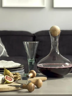 Mondgeblazen decanter Eden met houten dop, 2 L