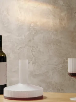 Mondgeblazen decanter Ripple met groefreliëf, 1.1 L