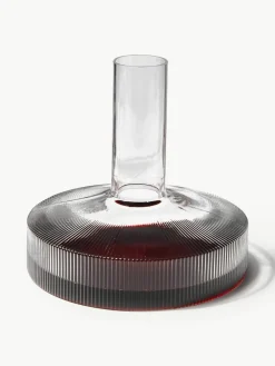 Mondgeblazen decanter Ripple met groefreliëf, 1.1 L