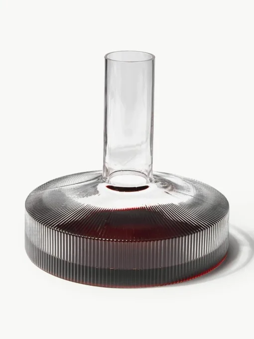 Mondgeblazen decanter Ripple met groefreliëf, 1.1 L