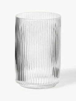 Mondgeblazen decoratieve vaas Carlo met groefreliëf, H 20 cm