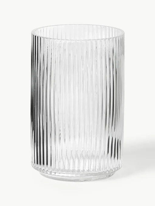Mondgeblazen decoratieve vaas Carlo met groefreliëf, H 20 cm