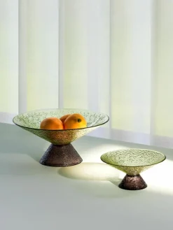 Mondgeblazen decoratieve schaal Bonbon met gestructureerde oppervlak