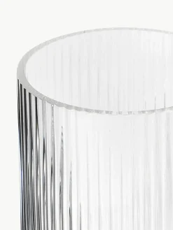 Mondgeblazen decoratieve vaas Carlo met groefreliëf, H 20 cm