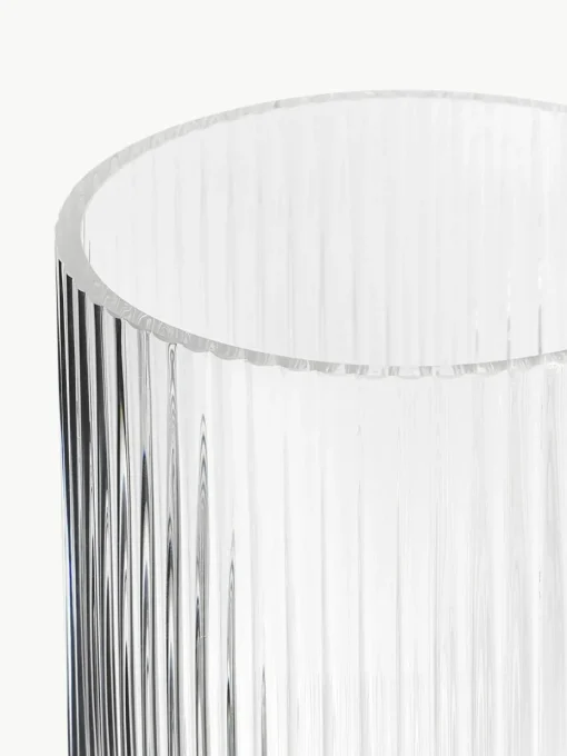 Mondgeblazen decoratieve vaas Carlo met groefreliëf, H 20 cm