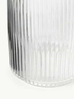 Mondgeblazen decoratieve vaas Carlo met groefreliëf, H 20 cm