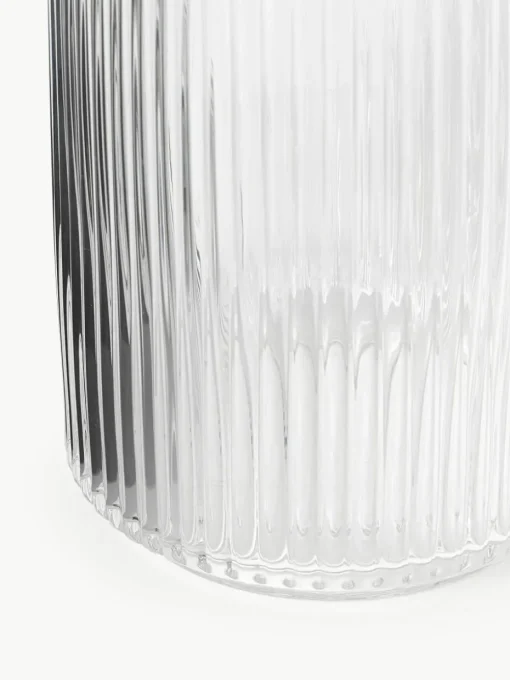Mondgeblazen decoratieve vaas Carlo met groefreliëf, H 20 cm