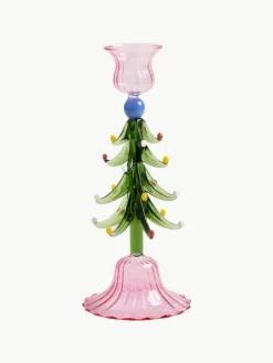 Mondgeblazen glazen kandelaar Merry Tree