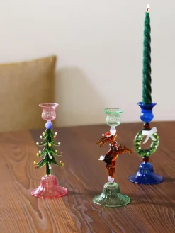 Mondgeblazen glazen kandelaar Merry Tree