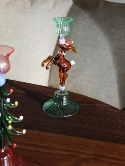 Mondgeblazen glazen kandelaar Reindeer