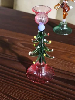 Mondgeblazen glazen kandelaar Merry Tree