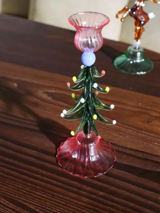 Mondgeblazen glazen kandelaar Merry Tree
