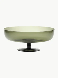 Mondgeblazen glazen serveerschaal Diseguale, in grijs, Ø 25 cm
