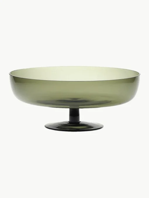 Mondgeblazen glazen serveerschaal Diseguale, in grijs, Ø 25 cm