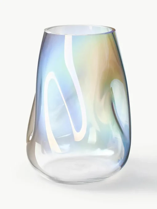 Mondgeblazen glazen vaas Rainbow, H 26 cm