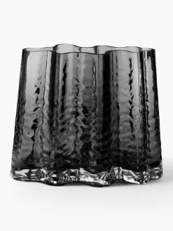 Mondgeblazen glazen vaas Gry met gestructureerde oppervlak, H 19 cm