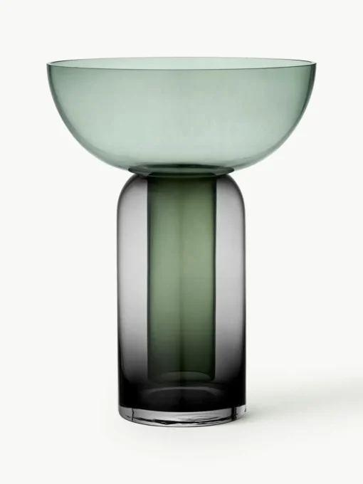 Mondgeblazen glazen vaas Torus, H 33 cm