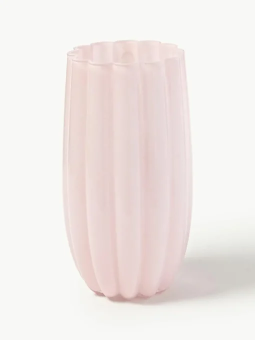 Mondgeblazen glazen vaas Melon, H 38 cm