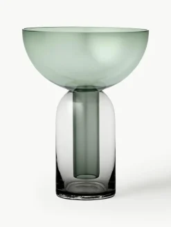 Mondgeblazen glazen vaas Torus, H 20 cm