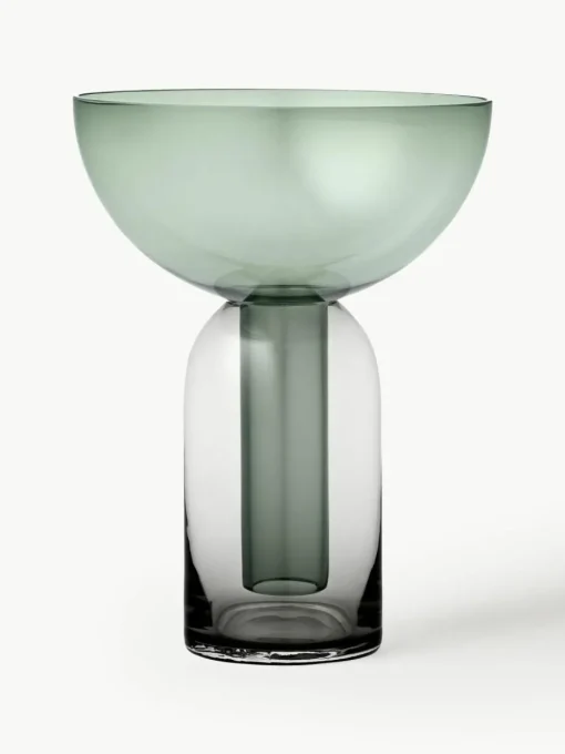 Mondgeblazen glazen vaas Torus, H 20 cm