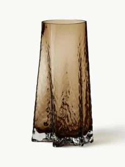 Mondgeblazen glazen vaas Gry met gestructureerde oppervlak, H 30 cm