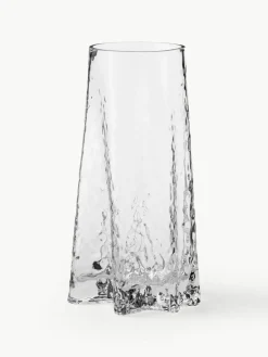 Mondgeblazen glazen vaas Gry met gestructureerde oppervlak, H 30 cm